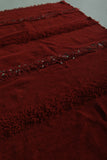 Red Vintage Handmade Moroccan Kilim 7.3 FT x 6.3 FT – Unique Tribal Textile