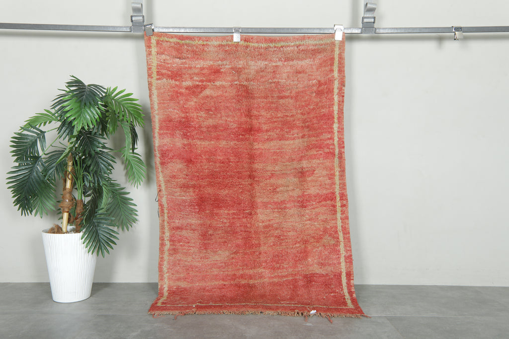 Vintage Moroccan rug - Terracotta red wool carpet - 2.9 ft x 4.8 ft