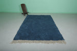 Deep Blue Moroccan Wool Rug 6 FT X 8.7 FT - Plush Handwoven Elegance