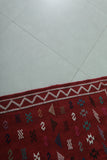 Red Vintage Handwoven Kilim – 3.1 FT x 4.6 FT | Traditional Moroccan Rug
