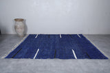 Flatwoven Blue Custom Moroccan Rug – Modern Geometric Design