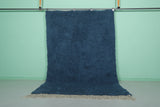 Deep Blue Moroccan Wool Rug 6 FT X 8.7 FT - Plush Handwoven Elegance