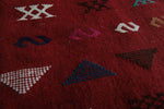 Red Vintage Handwoven Kilim – 3.1 FT x 4.6 FT | Traditional Moroccan Rug