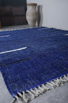 Flatwoven Blue Custom Moroccan Rug – Modern Geometric Design