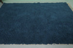 Deep Blue Moroccan Wool Rug 6 FT X 8.7 FT - Plush Handwoven Elegance