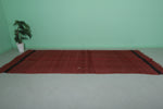 Red Moroccan berber rug 5.8 FT x 14.2 FT