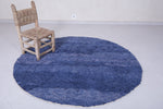 Handmade Blue Moroccan Rug - Custom Round Rug