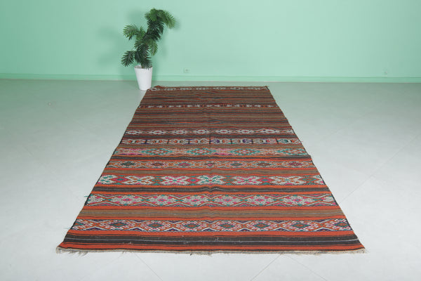 Handwoven Large Moroccan Rug – 5.6 FT X 10.9 FT | Vibrant Striped Design
