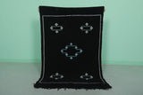 Black moroccan handwoven kilim 3 FT X 4.8 FT