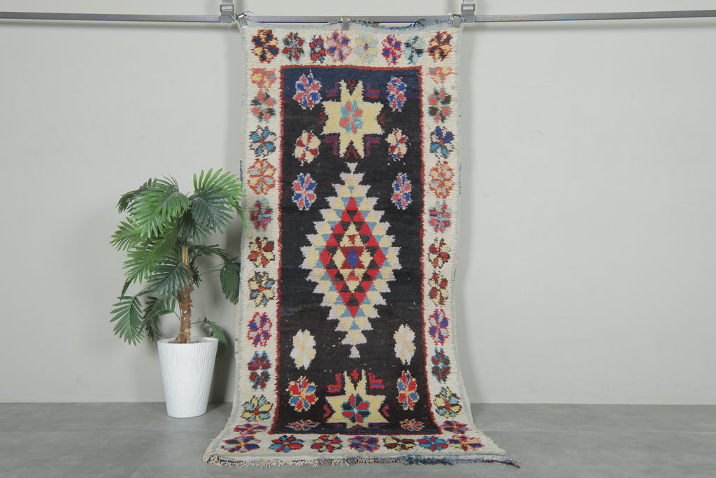 Kilim Medallion runner rug – 3.3 x 7.5 ft vintage Moroccan tribal wool rug