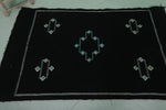 Black moroccan handwoven kilim 3 FT X 4.8 FT