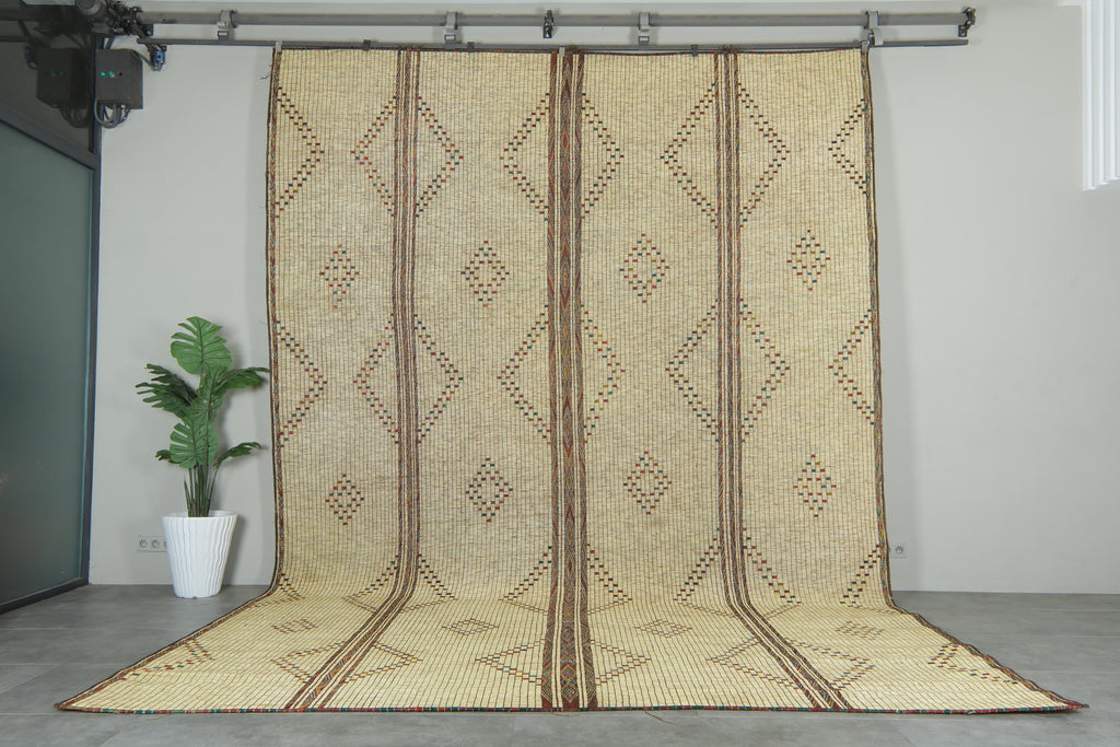 Large Handwoven Tuareg Mat 11.1 ft x 16.4 ft