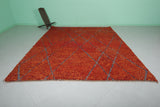 Moroccan Rug 9.1 X 10.9 Feet - Rich Red Diamond Pattern