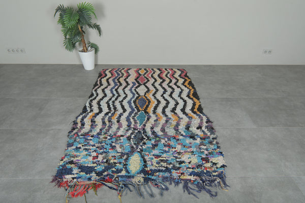 Zigzag mirage Moroccan rug – 4.7 x 6.9 ft vintage wavy stripe boucherouite