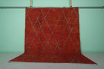 Moroccan Rug 9.1 X 10.9 Feet - Rich Red Diamond Pattern