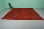 Moroccan Rug 9.1 X 10.9 Feet - Rich Red Diamond Pattern