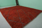 Moroccan Rug 9.1 X 10.9 Feet - Rich Red Diamond Pattern