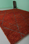 Moroccan Rug 9.1 X 10.9 Feet - Rich Red Diamond Pattern