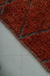 Moroccan Rug 9.1 X 10.9 Feet - Rich Red Diamond Pattern