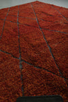 Moroccan Rug 9.1 X 10.9 Feet - Rich Red Diamond Pattern