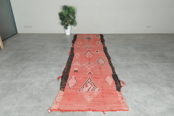 Vintage Moroccan handmade runner rug - 3 ft x 12.9 ft