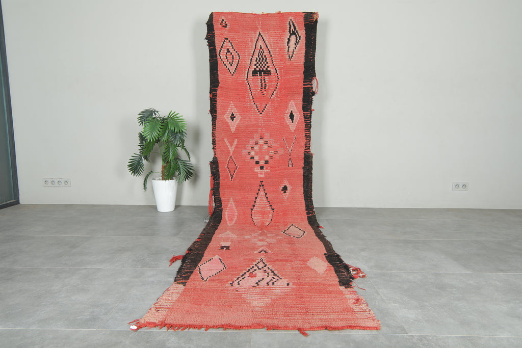 Vintage Moroccan handmade runner rug - 3 ft x 12.9 ft