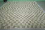 Beni Ourain Moroccan Rug - 11 x 12.3 FT | Large Checkerboard Design