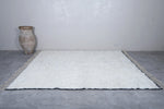 Custom Size White Moroccan Rug with Black Borders – Elegant and Stylish