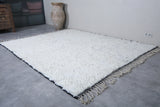 Custom Size White Moroccan Rug with Black Borders – Elegant and Stylish