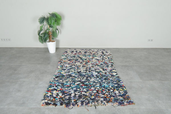 Handwoven Moroccan boucherouite rug - 3.9 ft x 6.7 ft