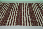 Traditional Moroccan Handwoven Kilim Rug – 5.3 FT X 8.8 FT | Red & Cream Stripes