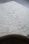 Custom Size White Moroccan Rug with Black Borders – Elegant and Stylish