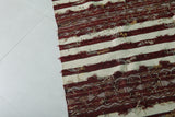 Traditional Moroccan Handwoven Kilim Rug – 5.3 FT X 8.8 FT | Red & Cream Stripes