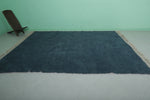 Deep Blue Moroccan Wool Rug - 7.2 x 10.2 ft Handwoven Area Rug