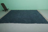 Deep Blue Moroccan Wool Rug - 7.2 x 10.2 ft Handwoven Area Rug