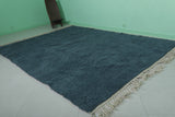 Deep Blue Moroccan Wool Rug - 7.2 x 10.2 ft Handwoven Area Rug