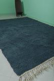 Deep Blue Moroccan Wool Rug - 7.2 x 10.2 ft Handwoven Area Rug