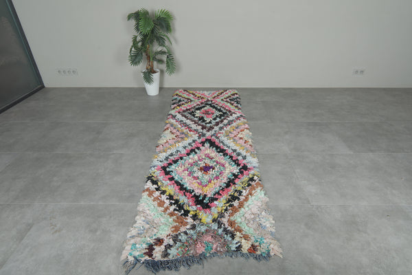 Pink radiance vintage Moroccan hallway rug – 2.7 x 8.2 ft