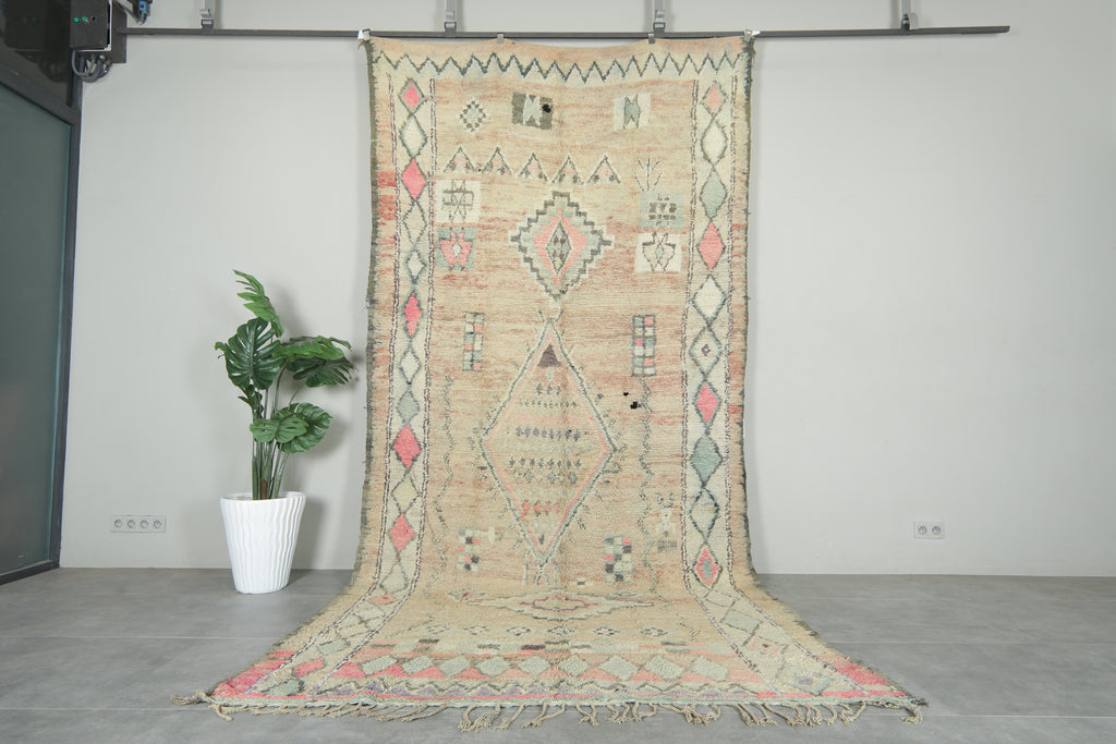 Vintage Moroccan rug – Handwoven wool area carpet - 6.3 ft x 13.5 ft