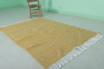 Moroccan Rug – Vibrant Yellow with Minimalist Weave | 3.4 FT x 5.3 FT