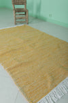 Moroccan Rug – Vibrant Yellow with Minimalist Weave | 3.4 FT x 5.3 FT