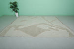 Large Moroccan Rug – 7.5 x 10.1 ft | Minimalist Cream and Beige Design