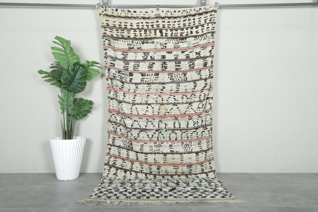 Flatwoven Moroccan tribal rug - Handwoven style - 4 ft x 8.9 ft