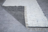 Custom Size White Moroccan Rug with Black Borders – Elegant and Stylish