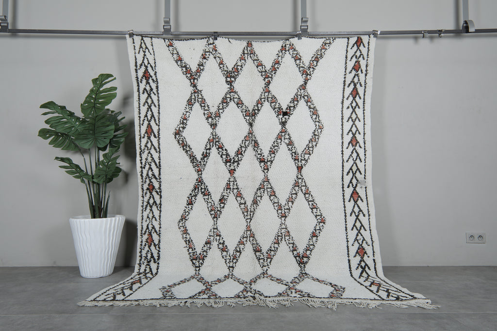 Moroccan beni ourain rug 6 FT X 8.3 FT berber rug