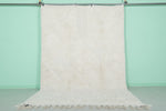 6.7 FT × 10.1 FT Moroccan Wool Rug - Cozy Ivory with Tassel Finish