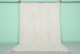 6.7 FT × 10.1 FT Moroccan Wool Rug - Cozy Ivory with Tassel Finish