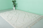 6.7 FT × 10.1 FT Moroccan Wool Rug - Cozy Ivory with Tassel Finish