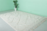 6.7 FT × 10.1 FT Moroccan Wool Rug - Cozy Ivory with Tassel Finish