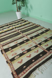 Vintage Moroccan Handwoven Kilim 4.8 FT x 7.6 FT – Traditional Geometric Design